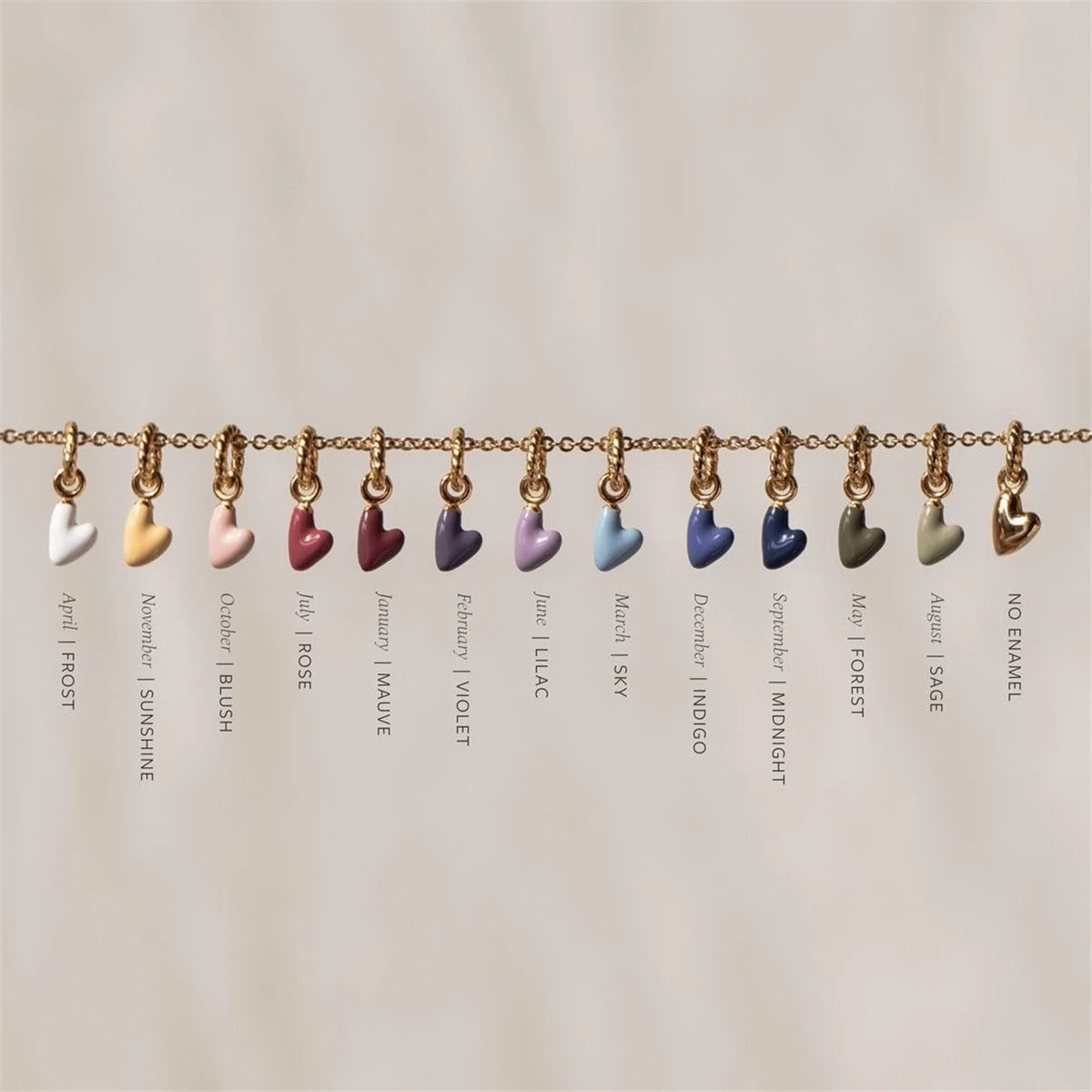 【DIY Pendant】Stainless Steel Birthstone Heart Charm Pendant - PS004