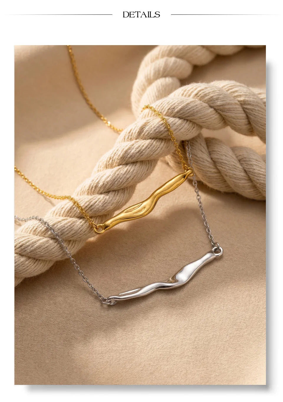 Geometric necklace in stainless steel.