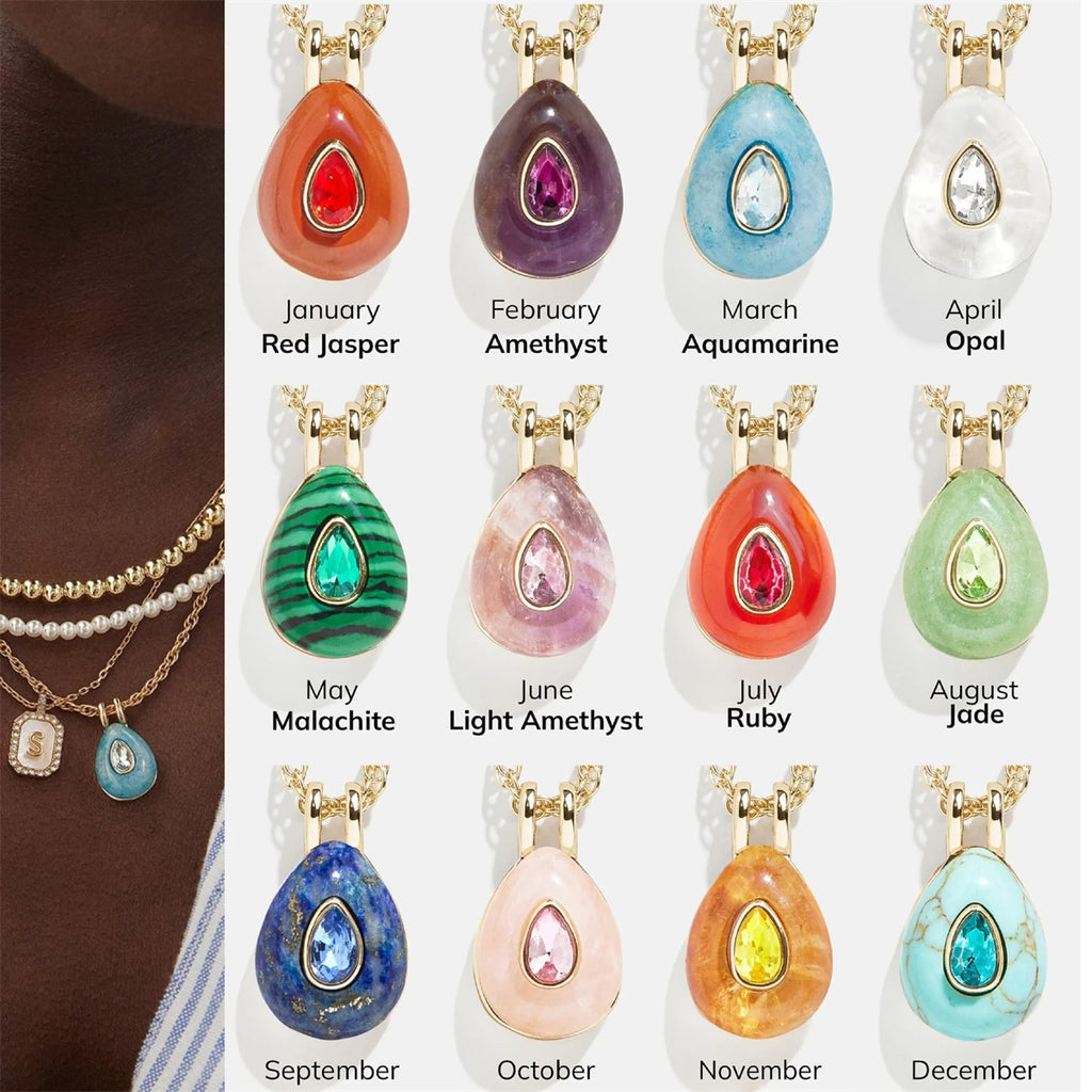【DIY Pendant】Genuine Gold Plated Copper Birthstone Charm Pendant - PC016