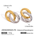 Two-Tone Oval Link Earrings — Stainless Steel · PS101