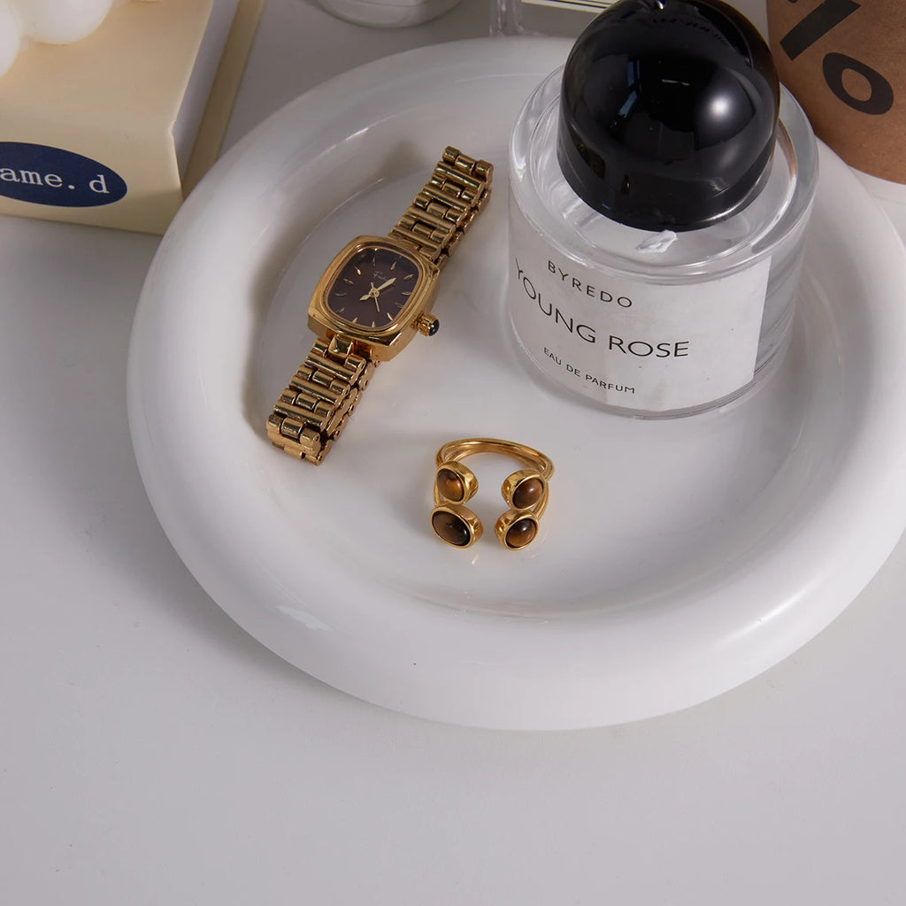 Tiger Eye Stone Ring — Stainless Steel · PS350