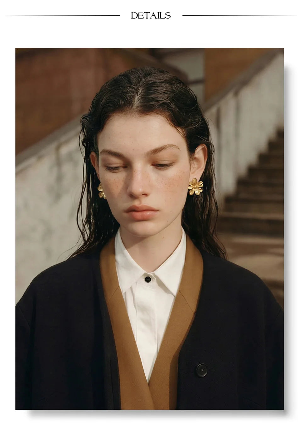 Flower Earrings — Gold-Plated Stainless Steel · PS2133