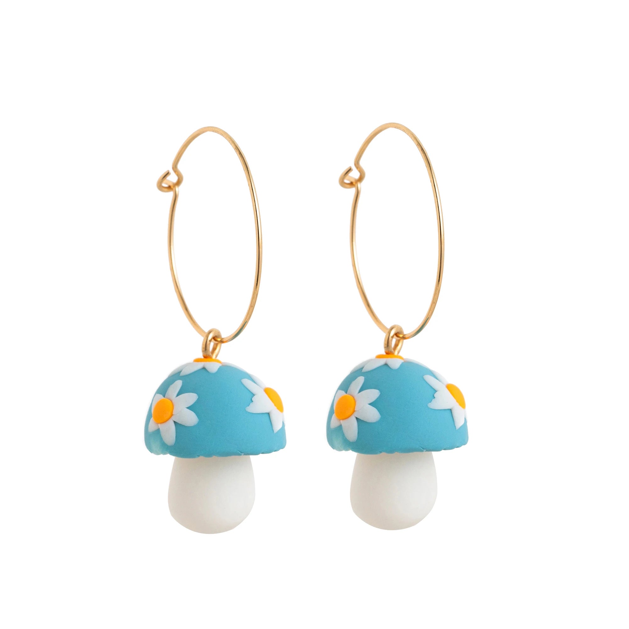 Niche Cute Retro Three Dimensional Drip Oil Copper Dopamine Mushroom Earrings Gold Plated Color Preserving