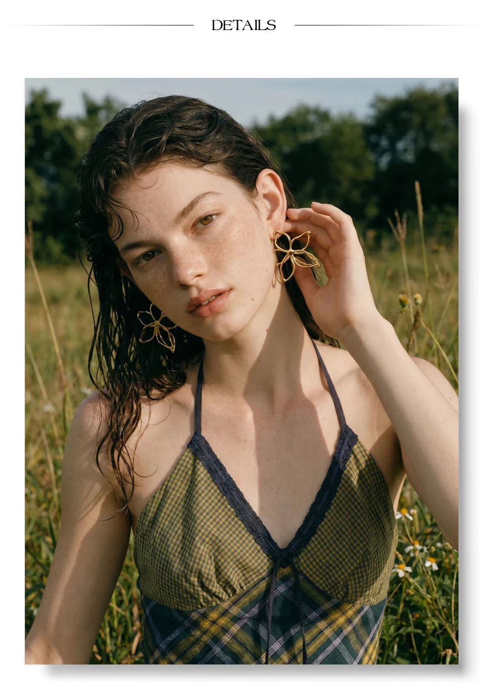 Flower Earrings — Gold-Plated Stainless Steel · PS1533