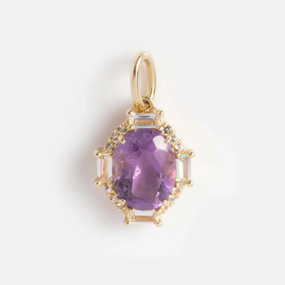 【DIY Pendant】18K Gold Plated Copper Birthstone Charm Pendant - PC010