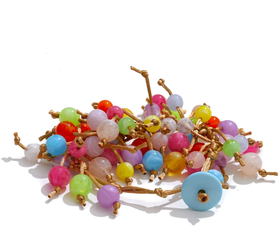 Resin beaded multi-color bracelet in resin.