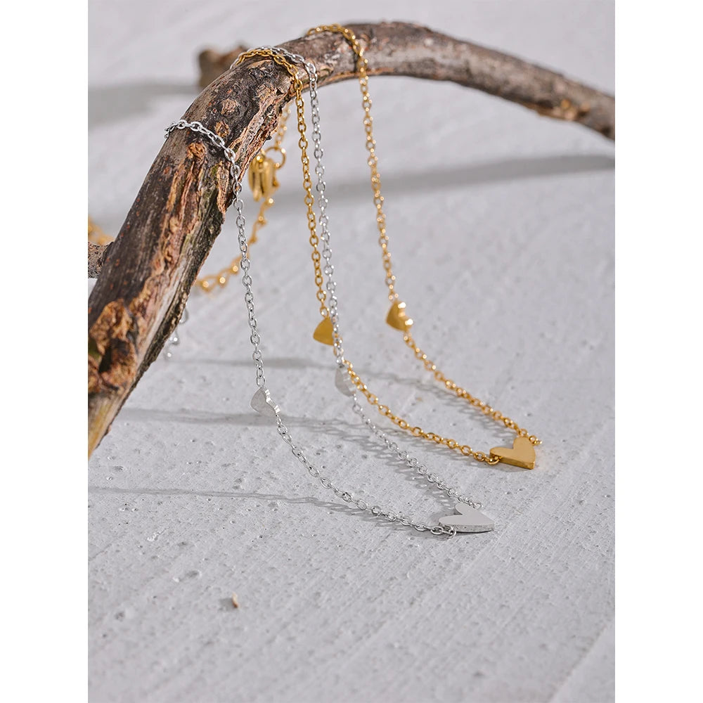 Heart Chain Anklet — Gold-Plated Stainless Steel · PS1660