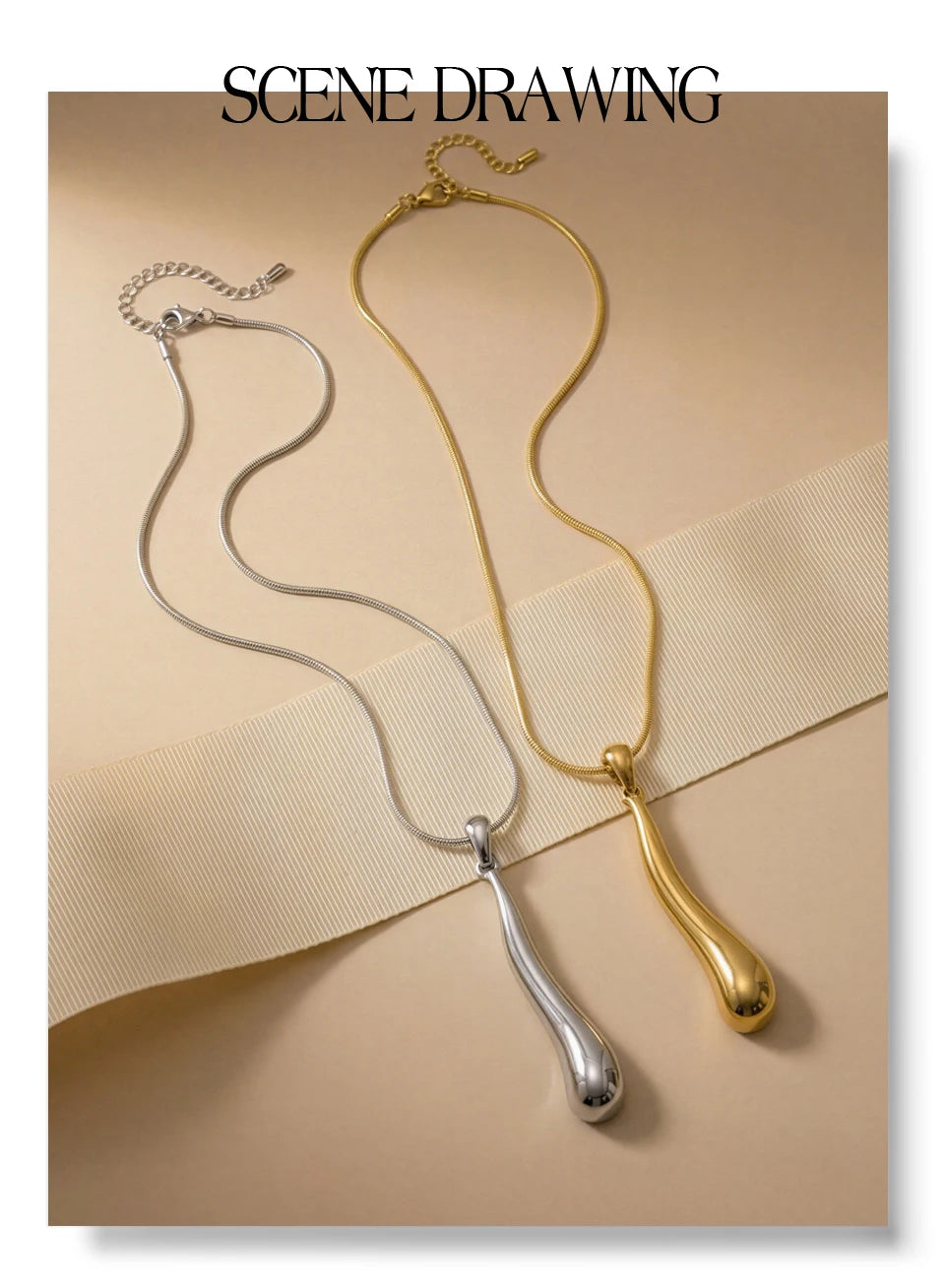 Geometric necklace in gold-plated stainless steel.
