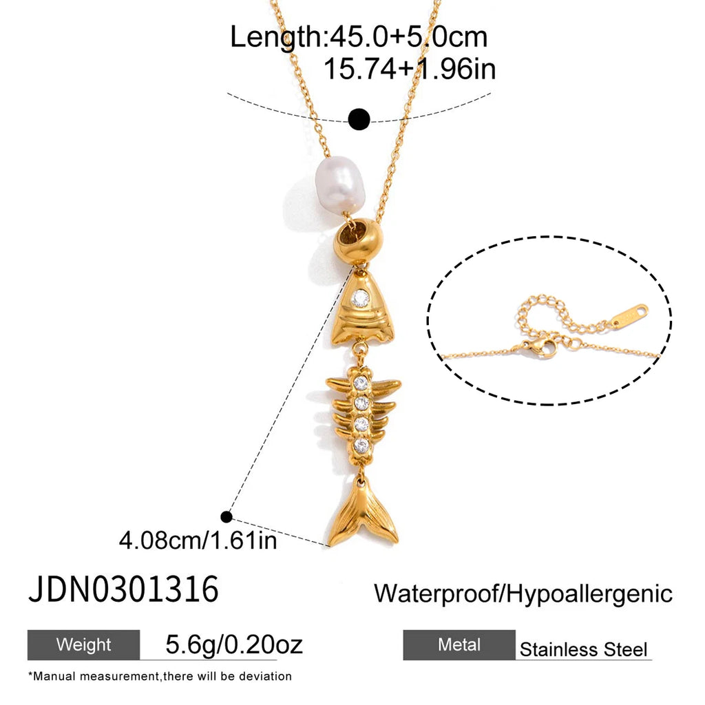Mini Shell Charm Necklace — Stainless Steel · PS167
