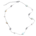 Pearl natural stone beaded necklace in gold-plated stainless steel with pearl and natural stone.
