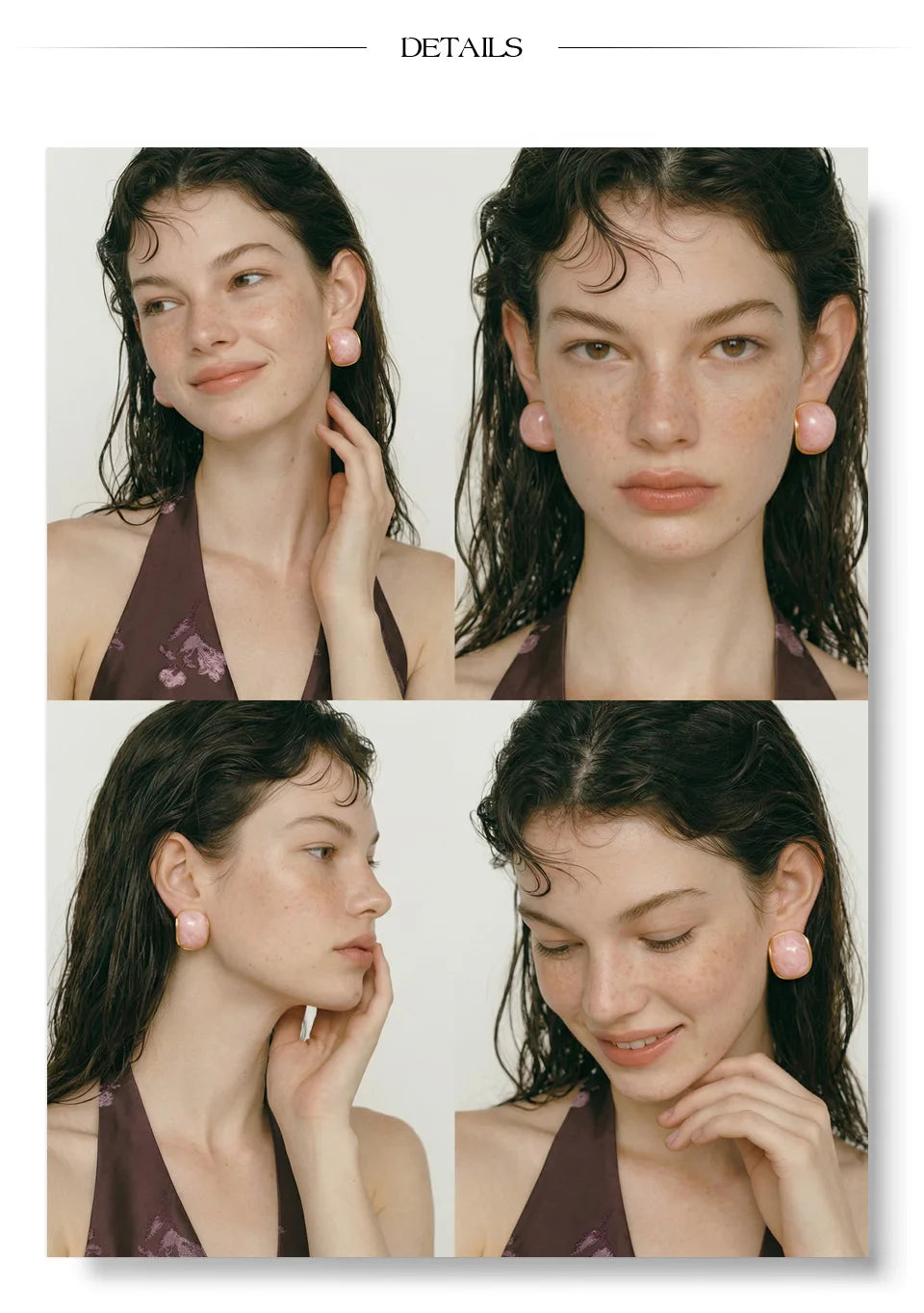 Resin Acrylic Y2K Earrings — Gold-Plated Stainless Steel with Resin and Acrylic · PS1858