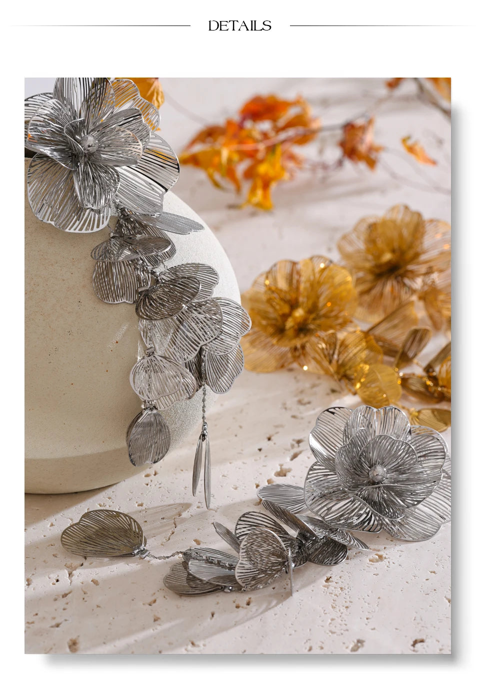 Flower Earrings — Gold-Plated Stainless Steel · PS2148