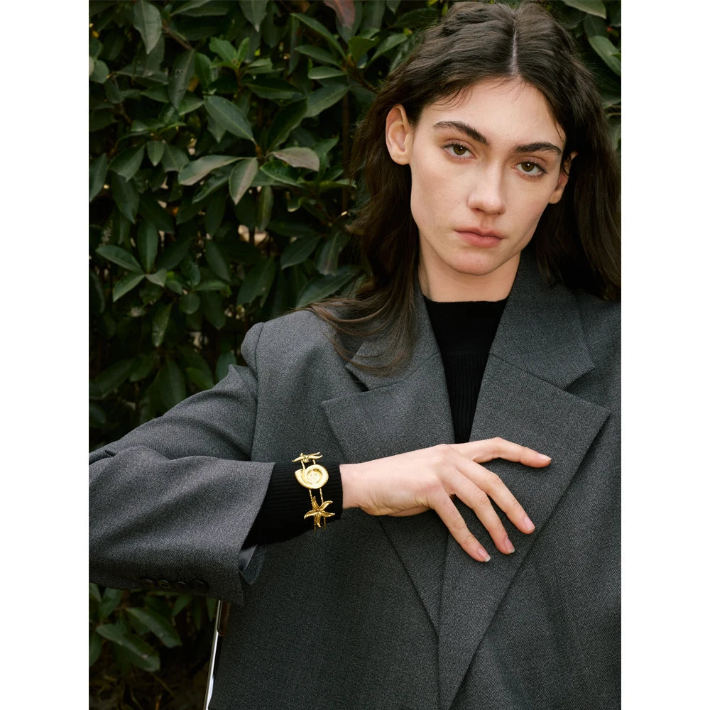 Shell Star Sun Bracelet — Gold-Plated Stainless Steel with Shell · PS2309