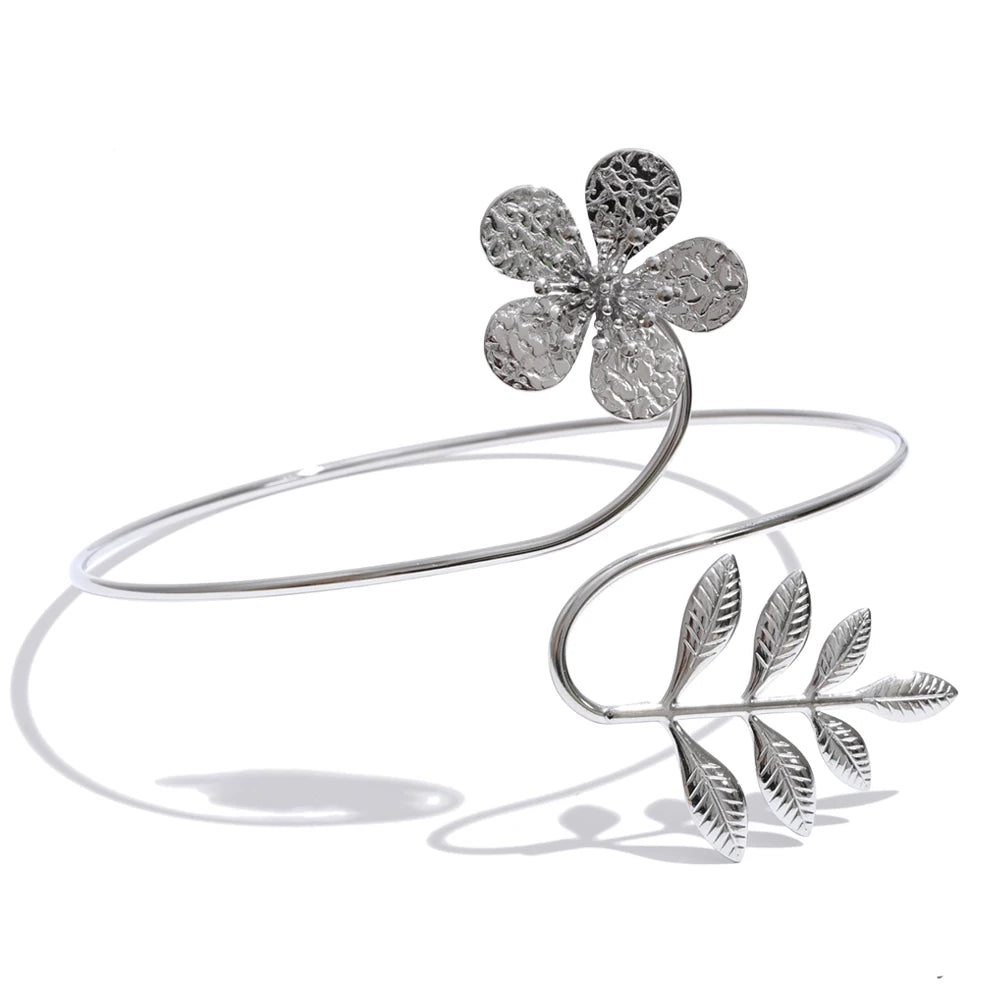 Flower Geometric Bracelet — Gold-Plated Stainless Steel · PS1394
