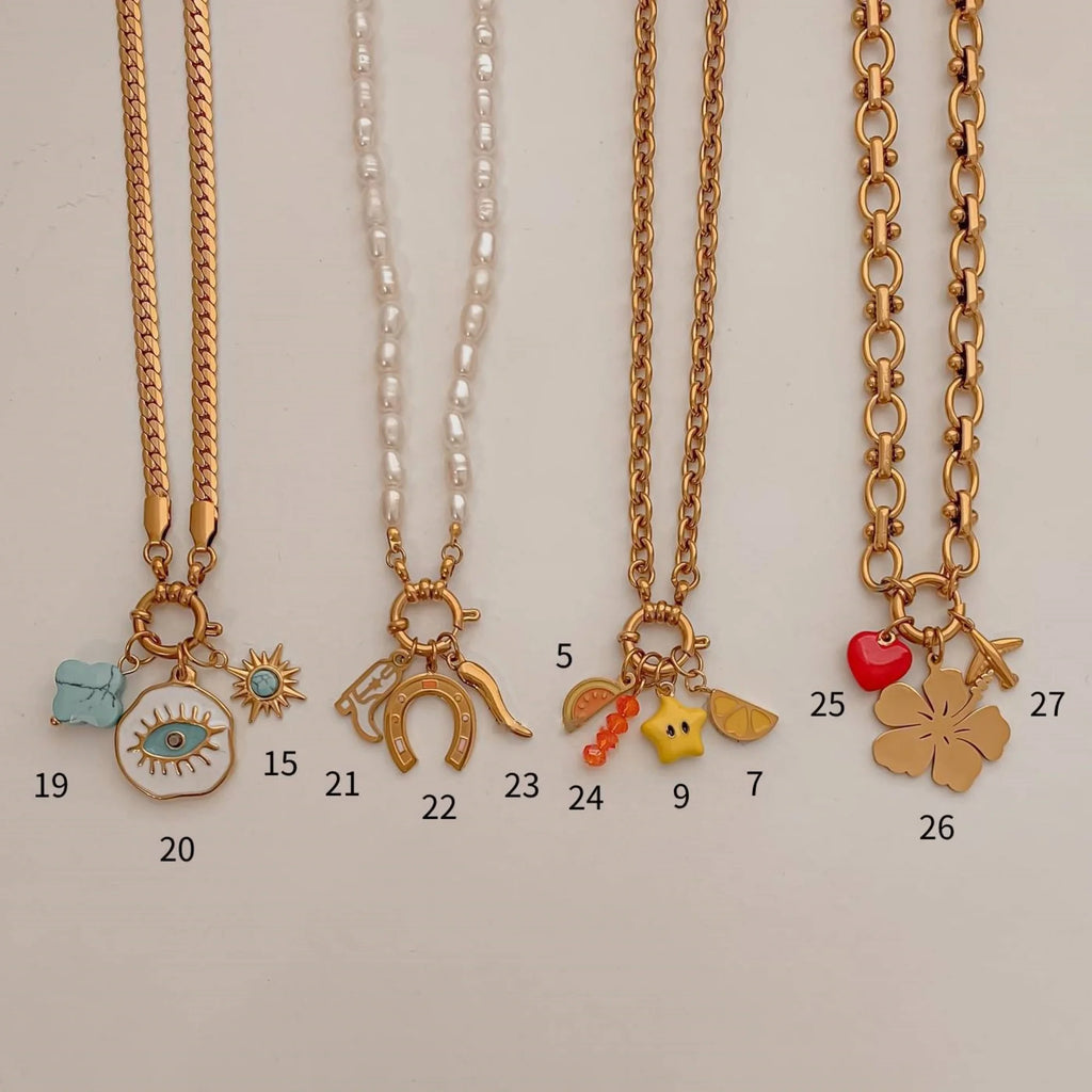 【DIY Pendant】18K Gold Plated Stainless Steel Charm Pendant - PS016
