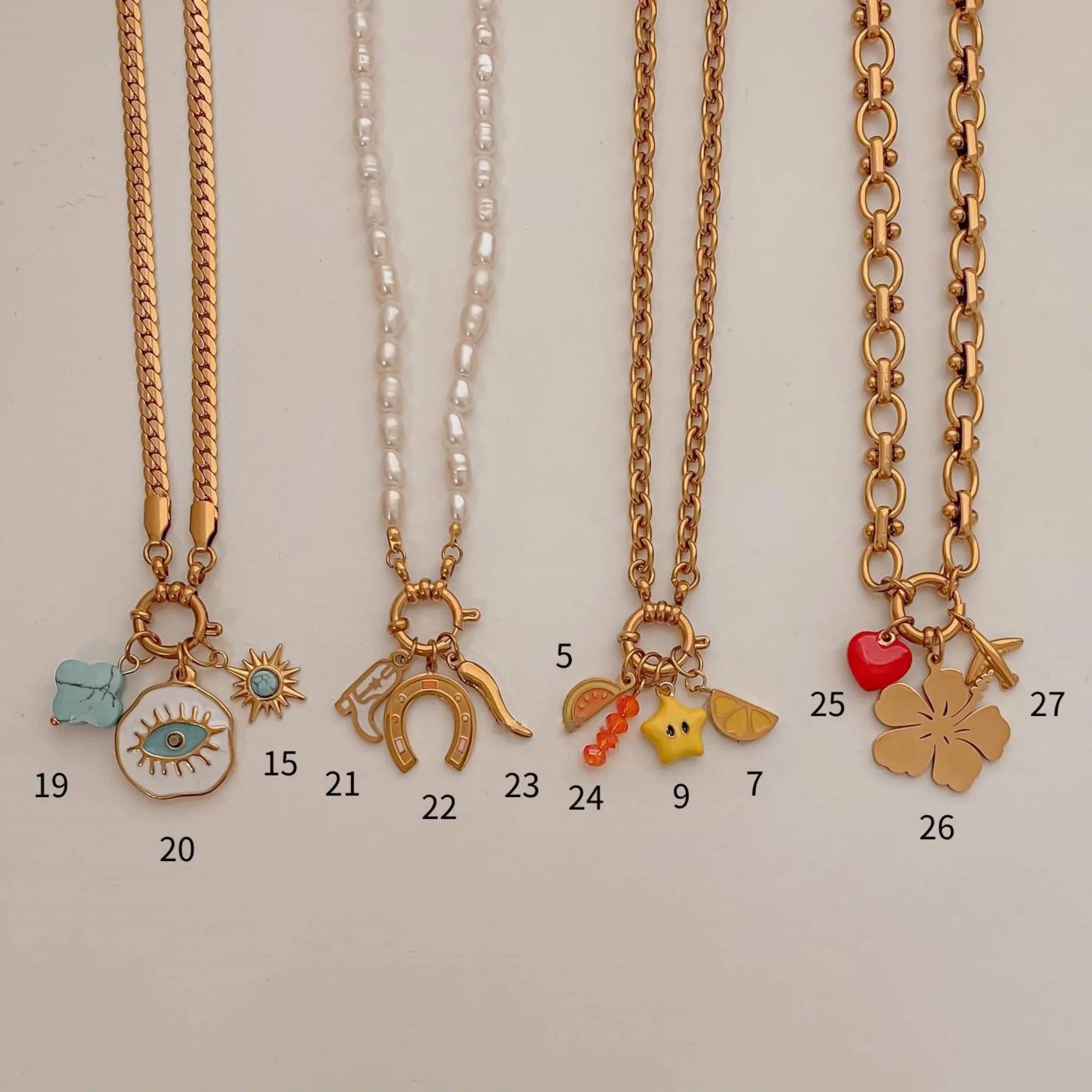【DIY Pendant】18K Gold Plated Stainless Steel Charm Pendant - PS016