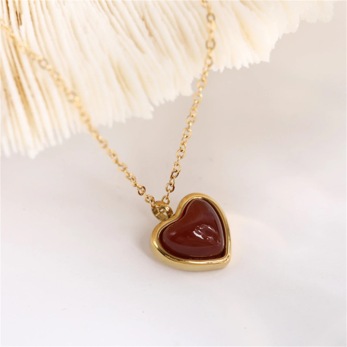 Crystal Heart Pendant Necklace For Women Stainless Steel Gold Color Small Gorgeous Choker Necklace Jewelry
