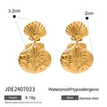 Shell Coin Drop Earrings — 316L Stainless Steel · PS079