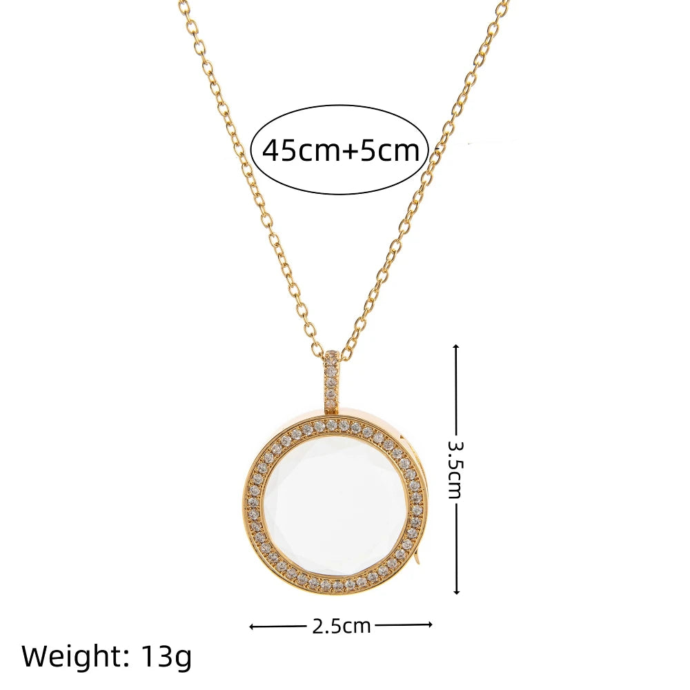 【Charm Locket Necklace】personalized picture box pendant with an openable hollow design and transparent box Necklaces for women