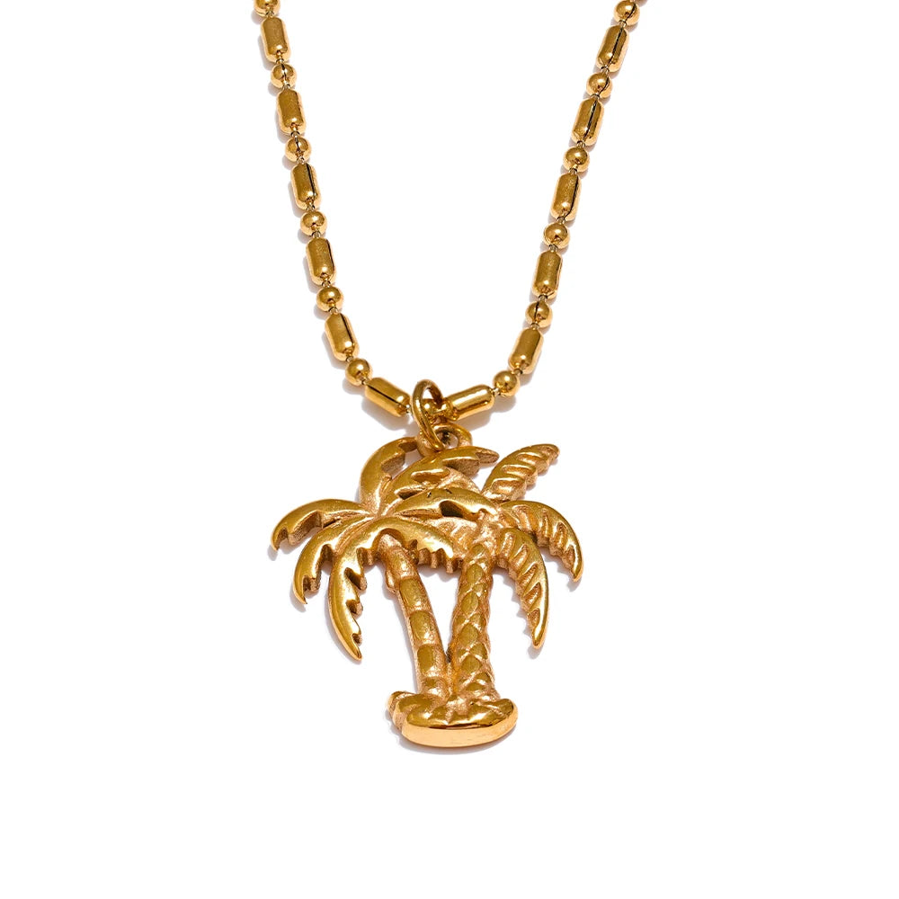 Geometric necklace in gold-plated stainless steel.