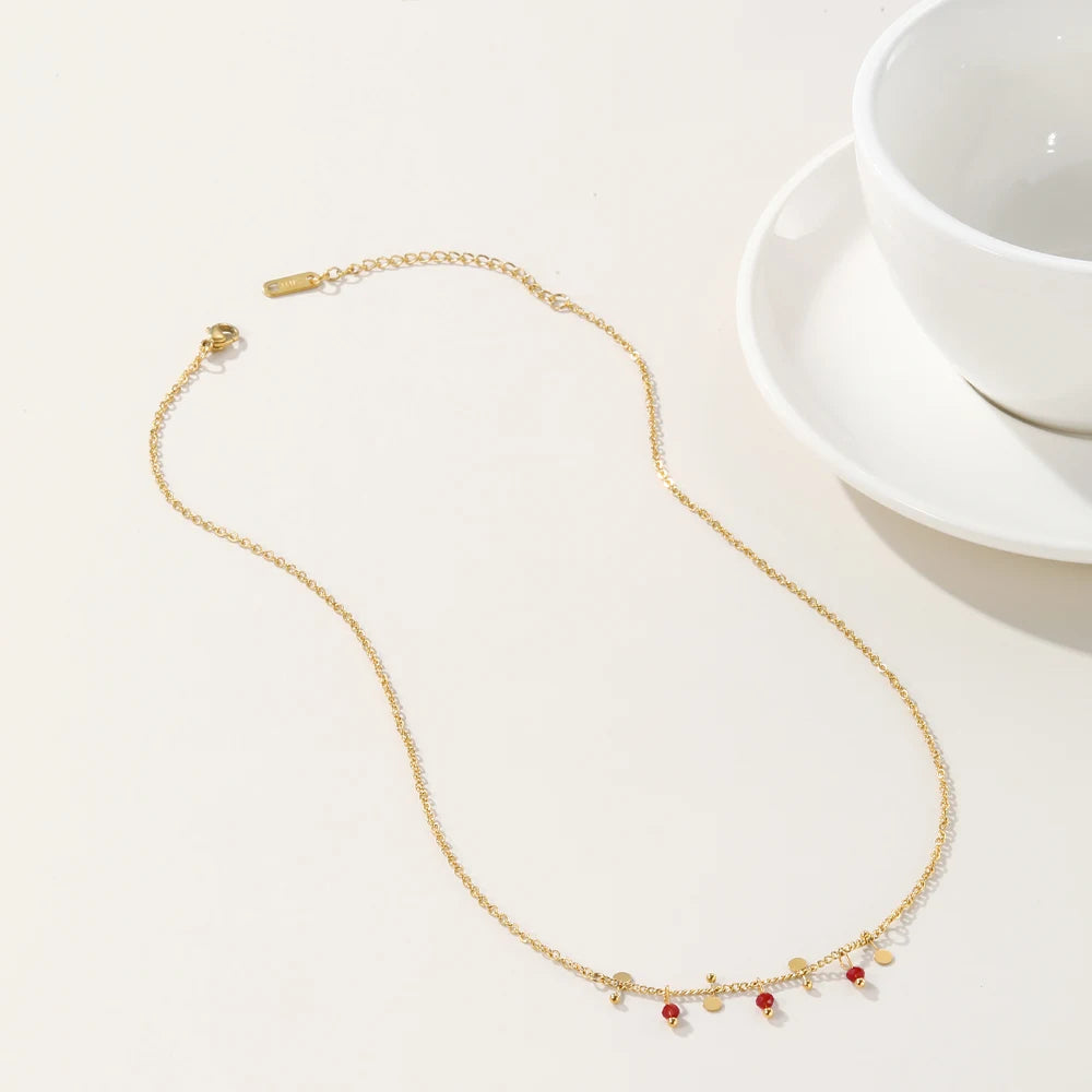 Chain Splice Charm Necklace — 316L Stainless Steel · PS418