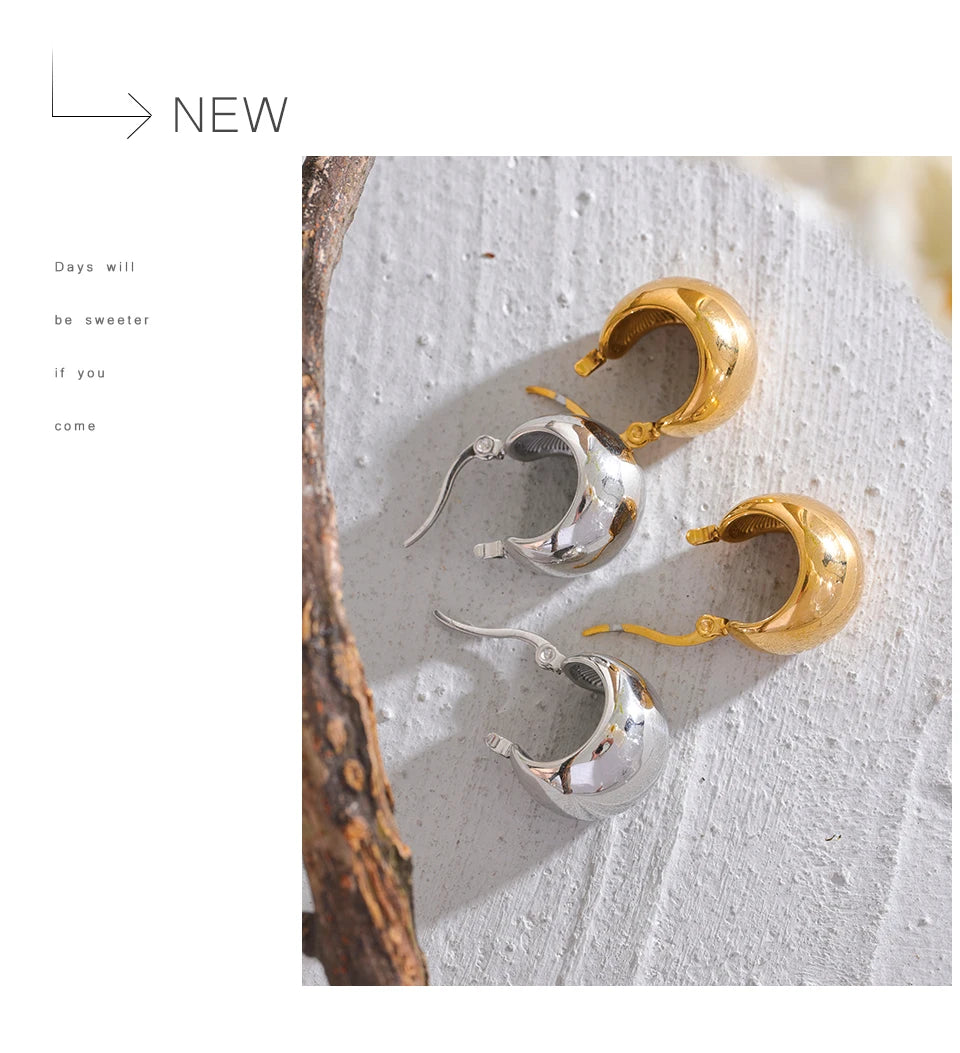Geometric earrings in gold-plated stainless steel.