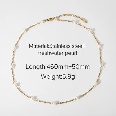 Angel Cross Pearl Necklace — Stainless Steel · PS278