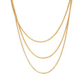 Pearl geometric chain necklace in gold-plated stainless steel with pearl.