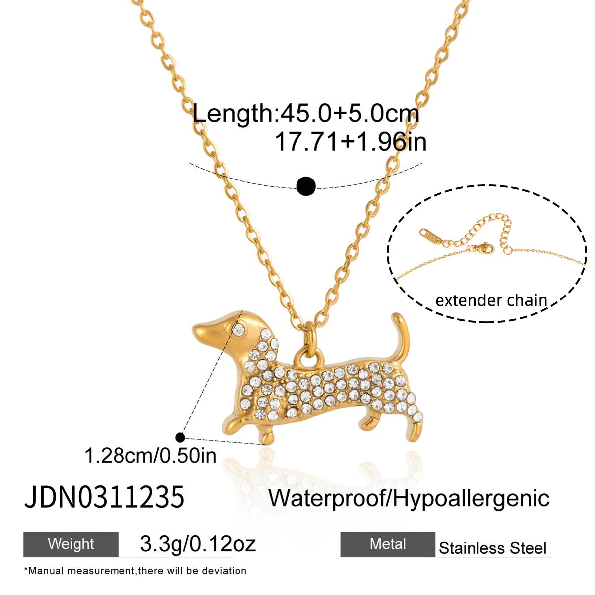 Pet Hug Pendant Necklace — Stainless Steel · PS338