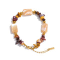 Shell Natural Stone Geometric Bracelet — Gold-Plated Stainless Steel with Natural Stone and Shell · PS1168