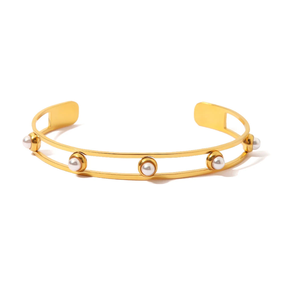 Wide Cuff Open Bracelet — Stainless Steel · PS380