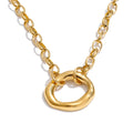 Coin geometric necklace in gold-plated stainless steel.