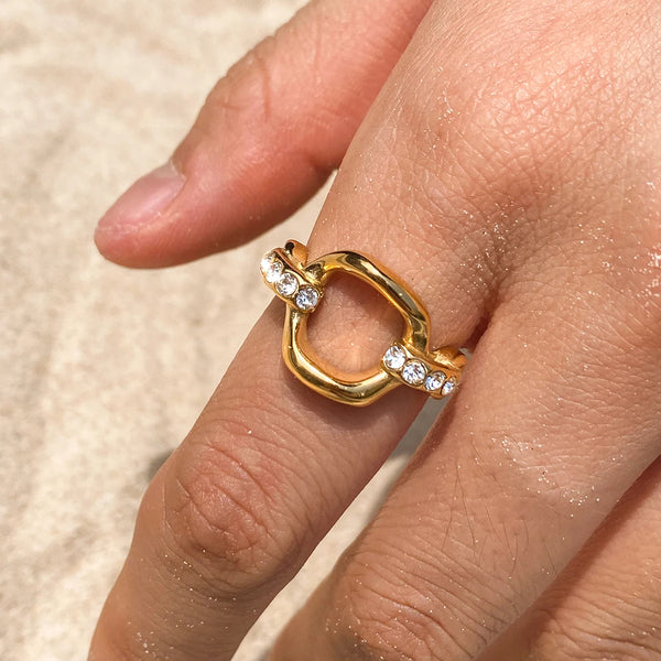 Pearl Loop Ring — Stainless Steel · PS227