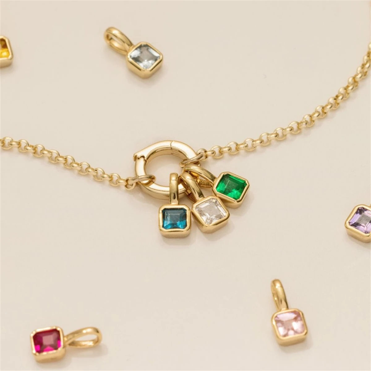 【DIY Pendant】Stainless Steel Birthstone Charm Pendant - PS009