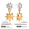 Two-Tone Sun Earrings — Stainless Steel · PS371