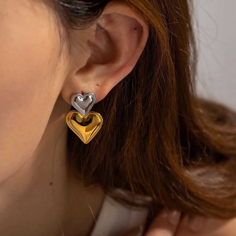 Heart Smooth Earrings — Stainless Steel · PS317