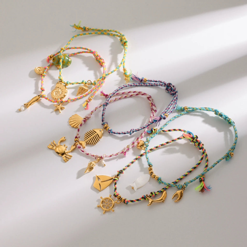 Sea Star Rope Bracelet — Stainless Steel · PS341