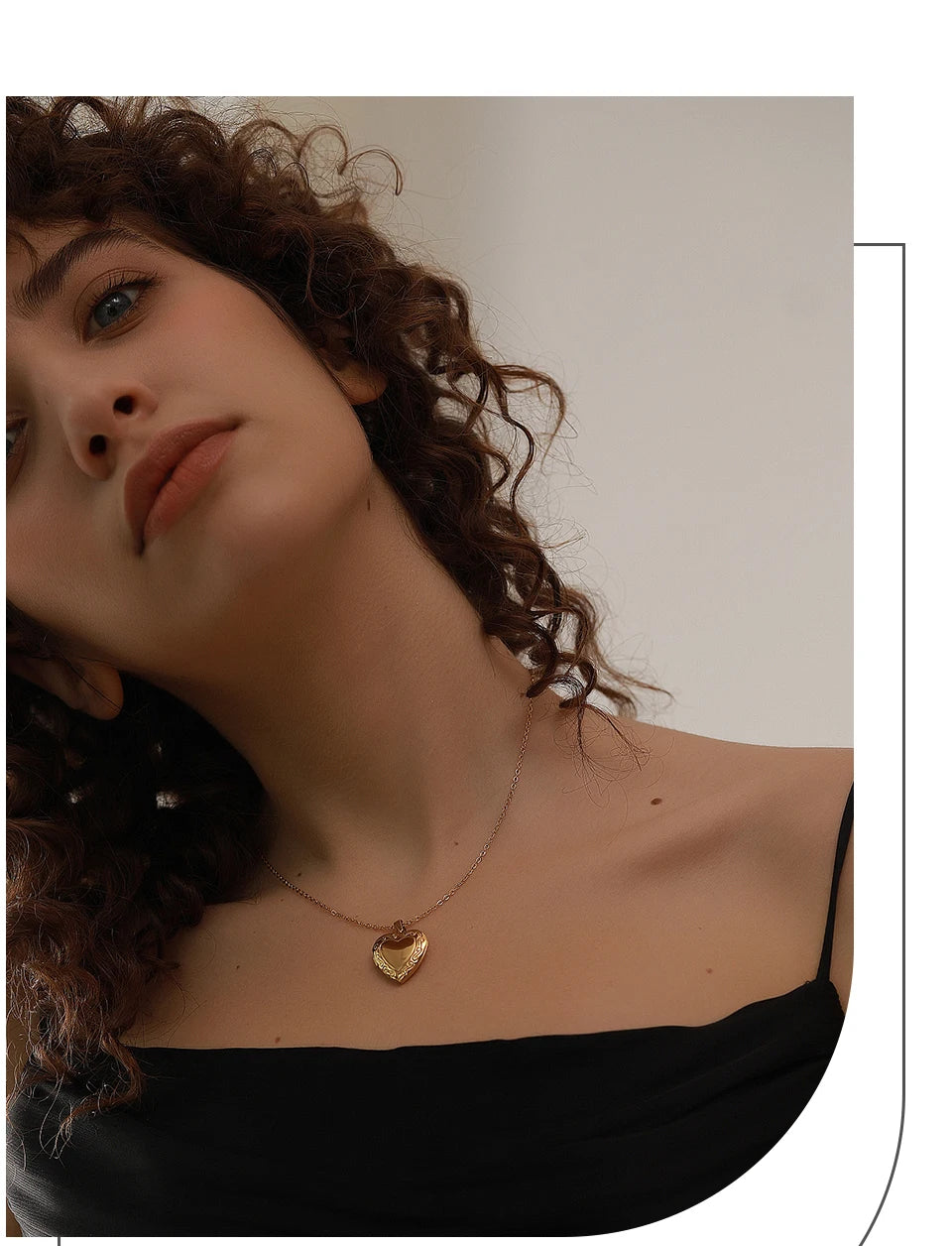Heart necklace in gold-plated stainless steel.