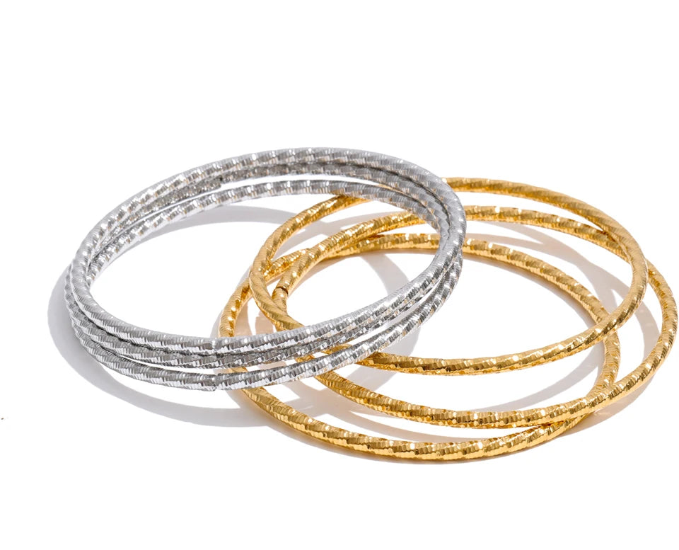 Geometric Layered Bracelet — Gold-Plated Stainless Steel · PS1635