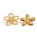 Flower Earrings — Gold-Plated Stainless Steel · PS1315