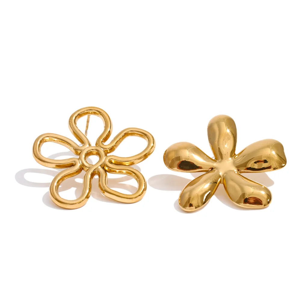 Flower Earrings — Gold-Plated Stainless Steel · PS1315