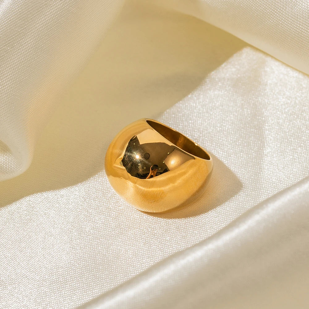 Waterdrop Geometric Ring — Stainless Steel · PS373