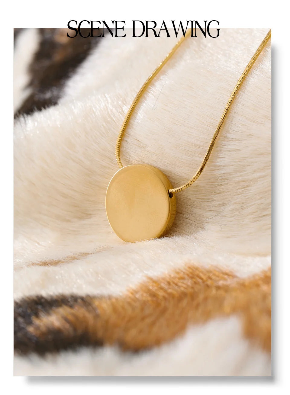 Coin geometric necklace in gold-plated stainless steel.
