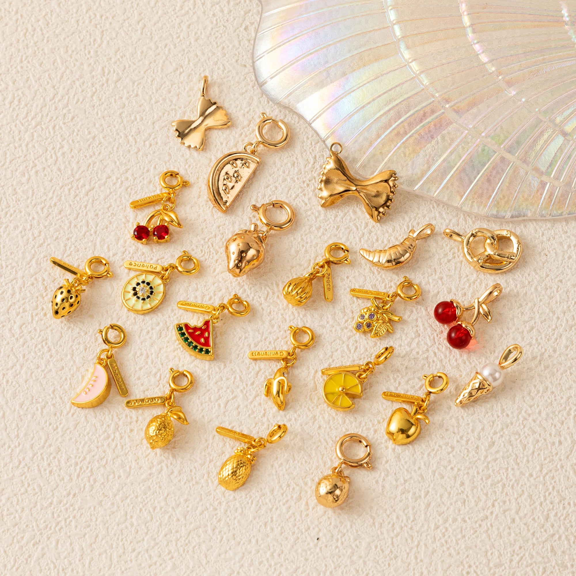 【DIY Pendant】18K Gold Plated Copper & Stainless Steel Food & Beverage Charm Pendant - PC015