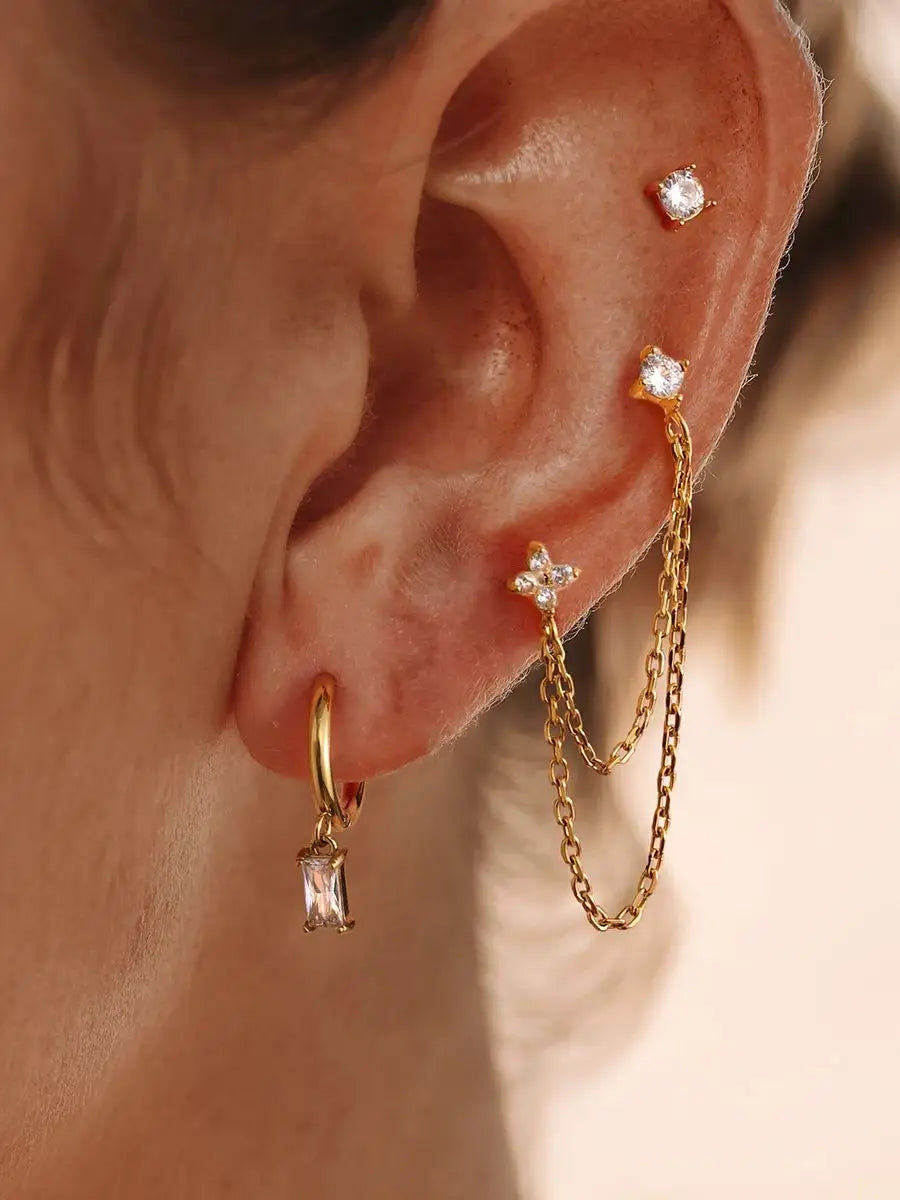 Clover Square Earrings — Stainless Steel · PS293