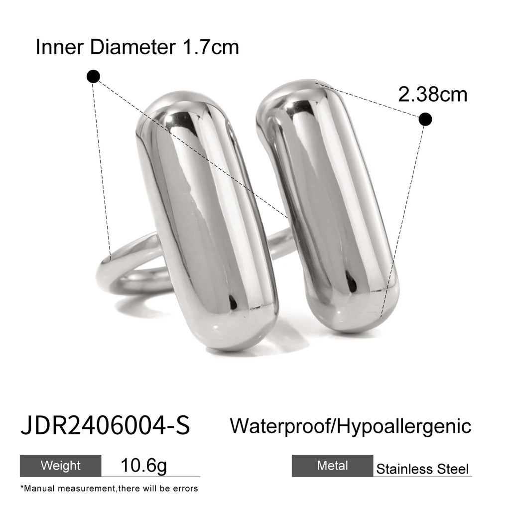 Mixed Statement Ring Stack — Stainless Steel · PS264