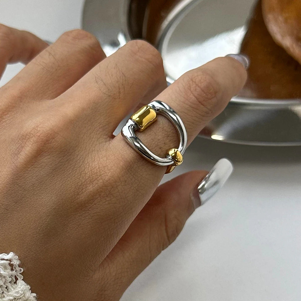 Two-Tone Heart Ring — Stainless Steel · PS272