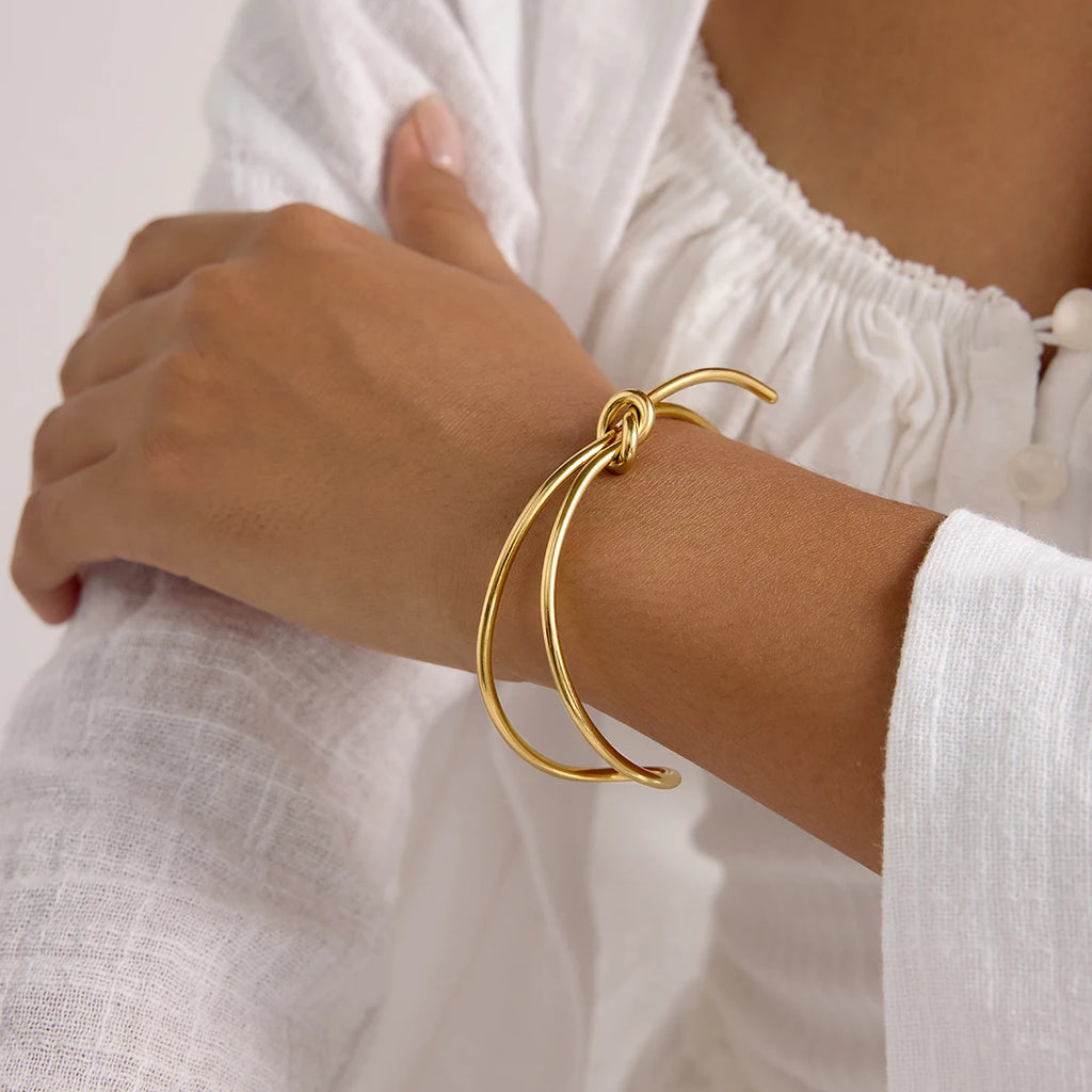 Pearl Chain Bracelet Stack — Stainless Steel · PS015
