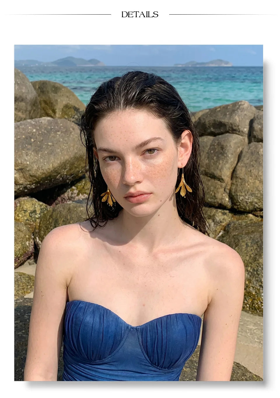 Flower Earrings — Gold-Plated Stainless Steel · PS1373