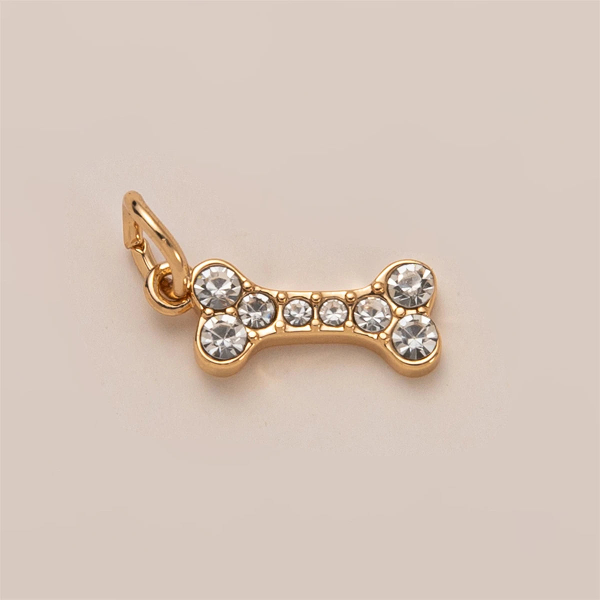 【DIY Pendant】Gold Plated Copper Zircon Inlaid Charm Pendant - PC005